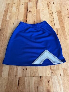 Girls' Royal Blue Dance Skirt with Silver Chevron Accent
